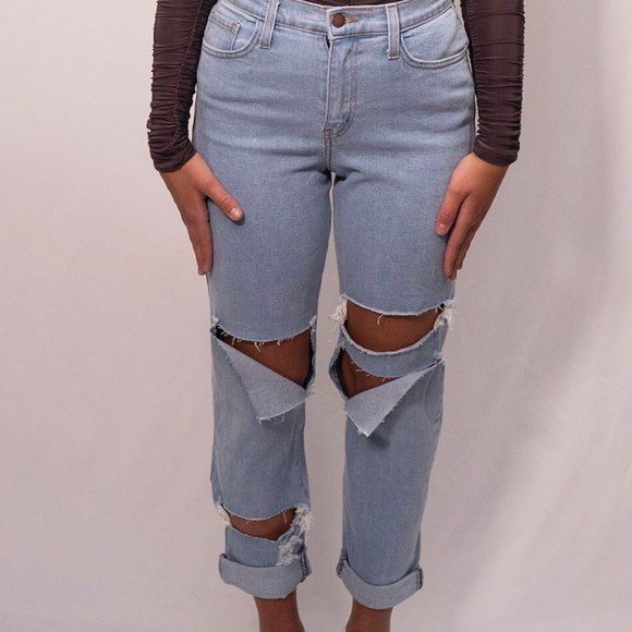 Slashed Boyfriend Jeans - Picture 1 of 4